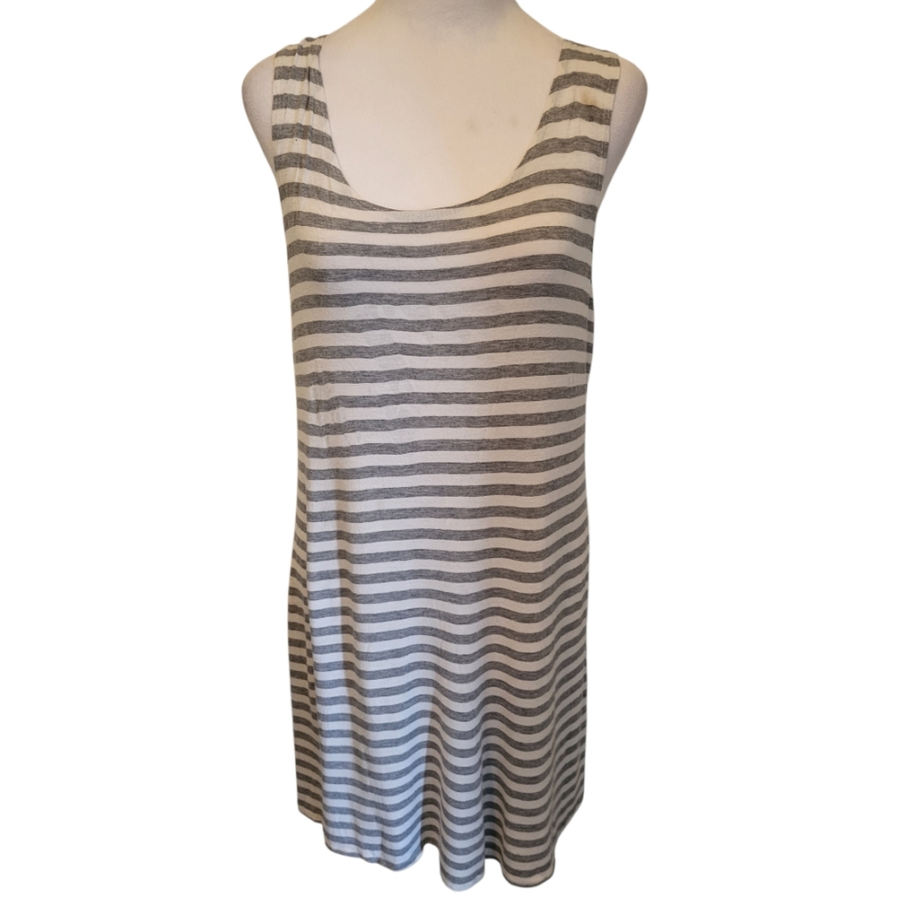 Olivia Rae Stripe Dress Gray/White sz XL